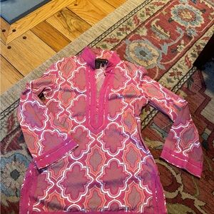 Dana Buchman Pink and Orange Patterned Top
